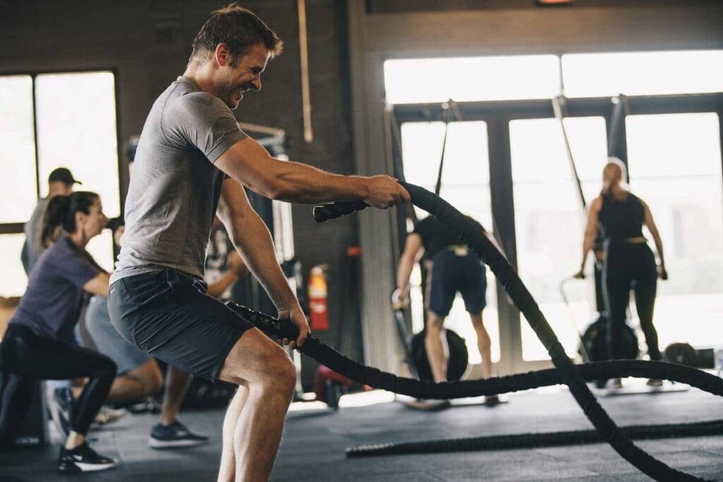 Man on a training